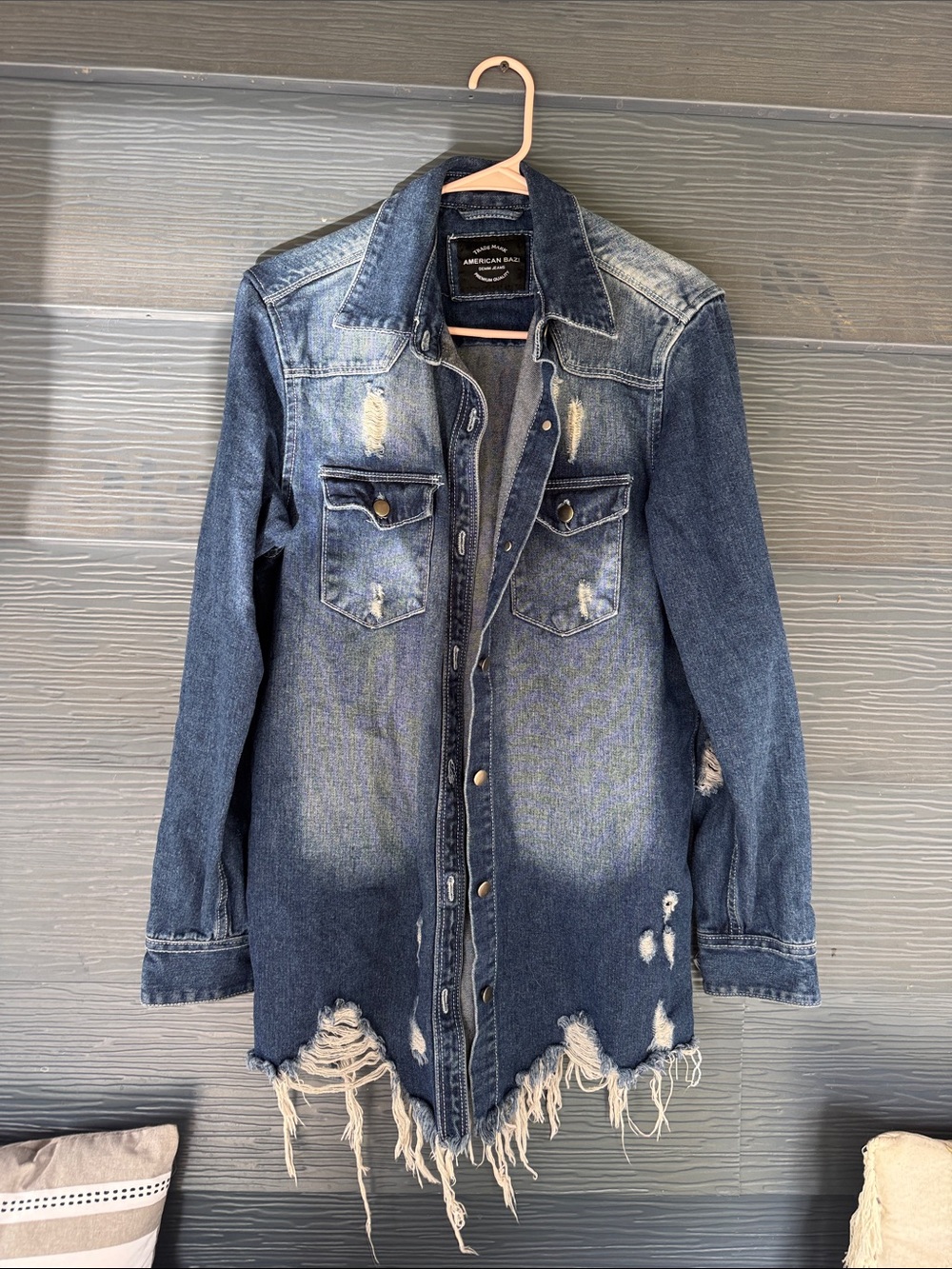 American Rag Distressed Blue Denim Jacket - NWOT
